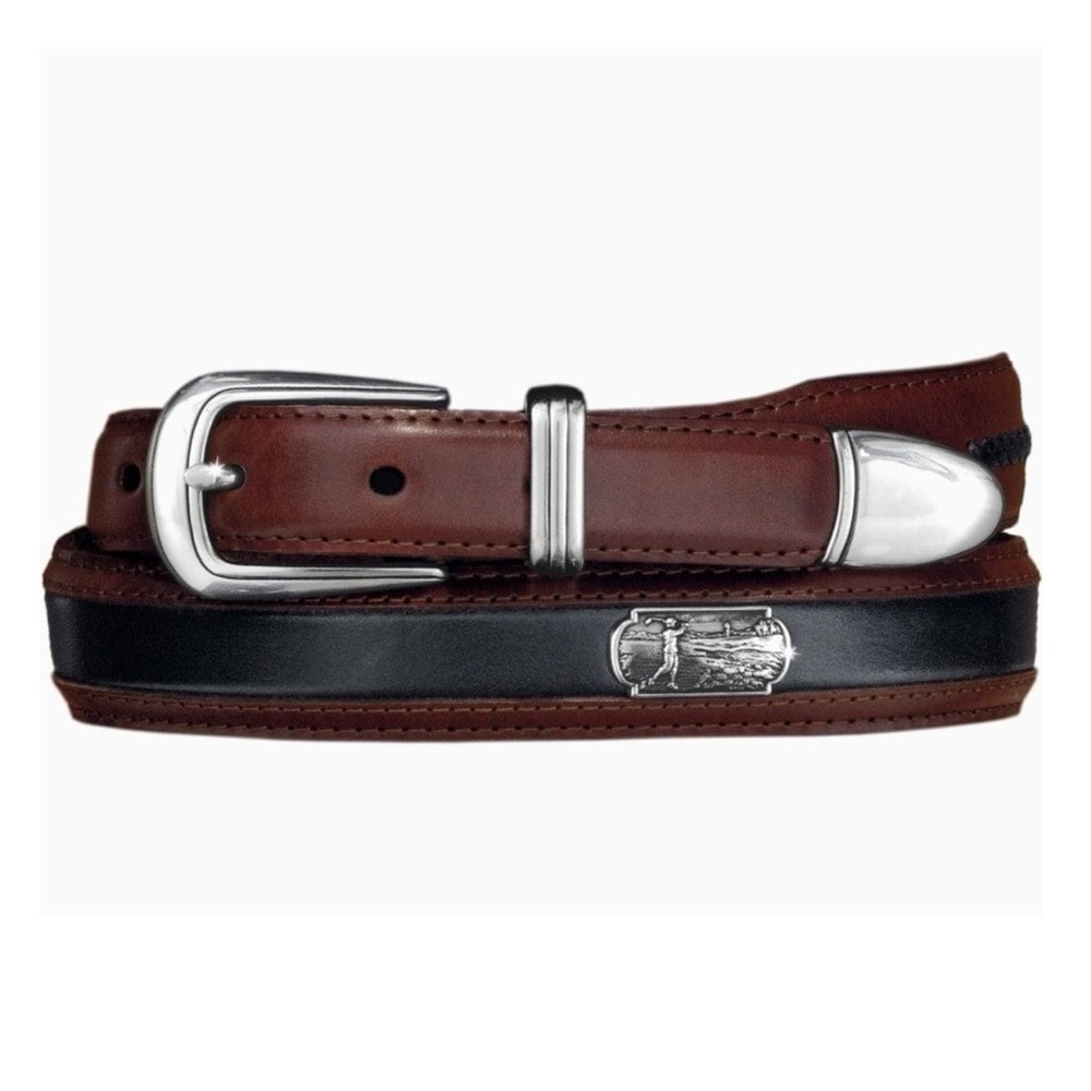 BRIGHTON Brown & Black Men’s Leather Belt | Size 32”